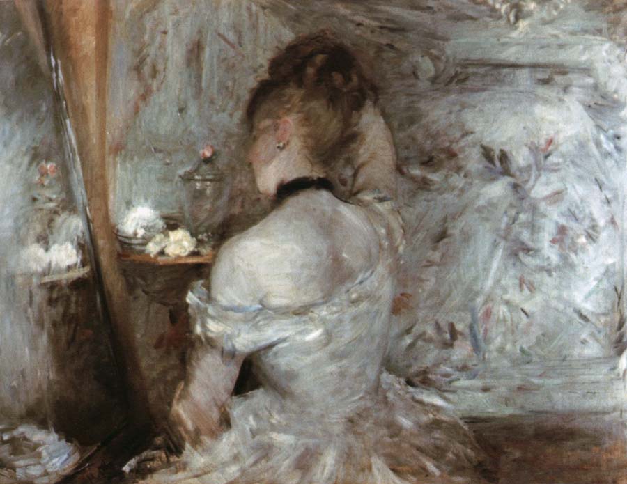 woman at her toilette